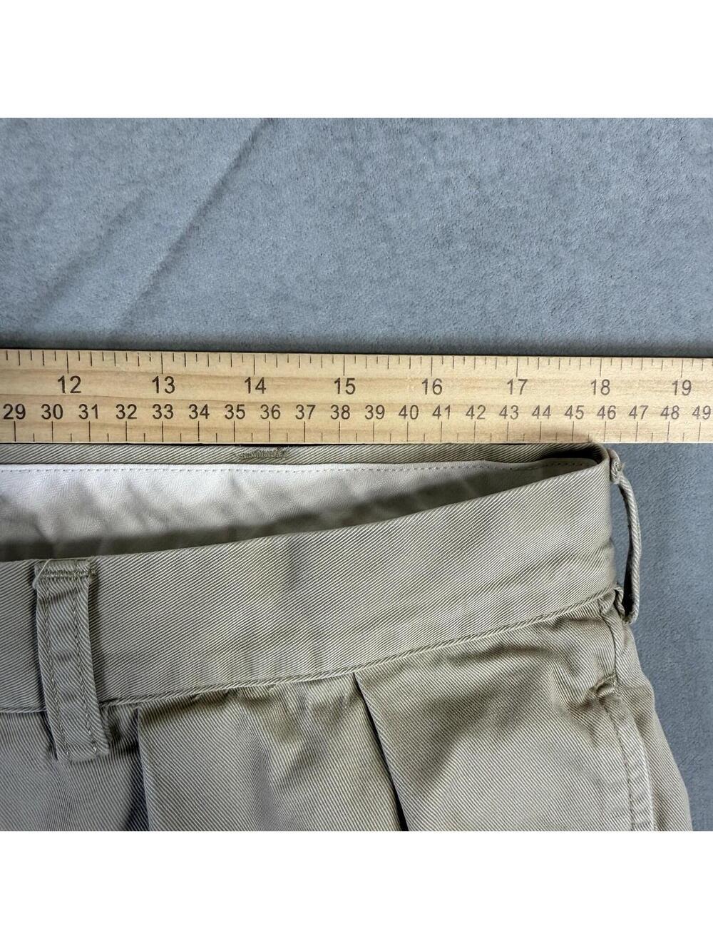 Vintage Polo Ralph Lauren Ethan Chino Pants Mens 36x32 Beige Pleated Classic - Picture 7 of 8